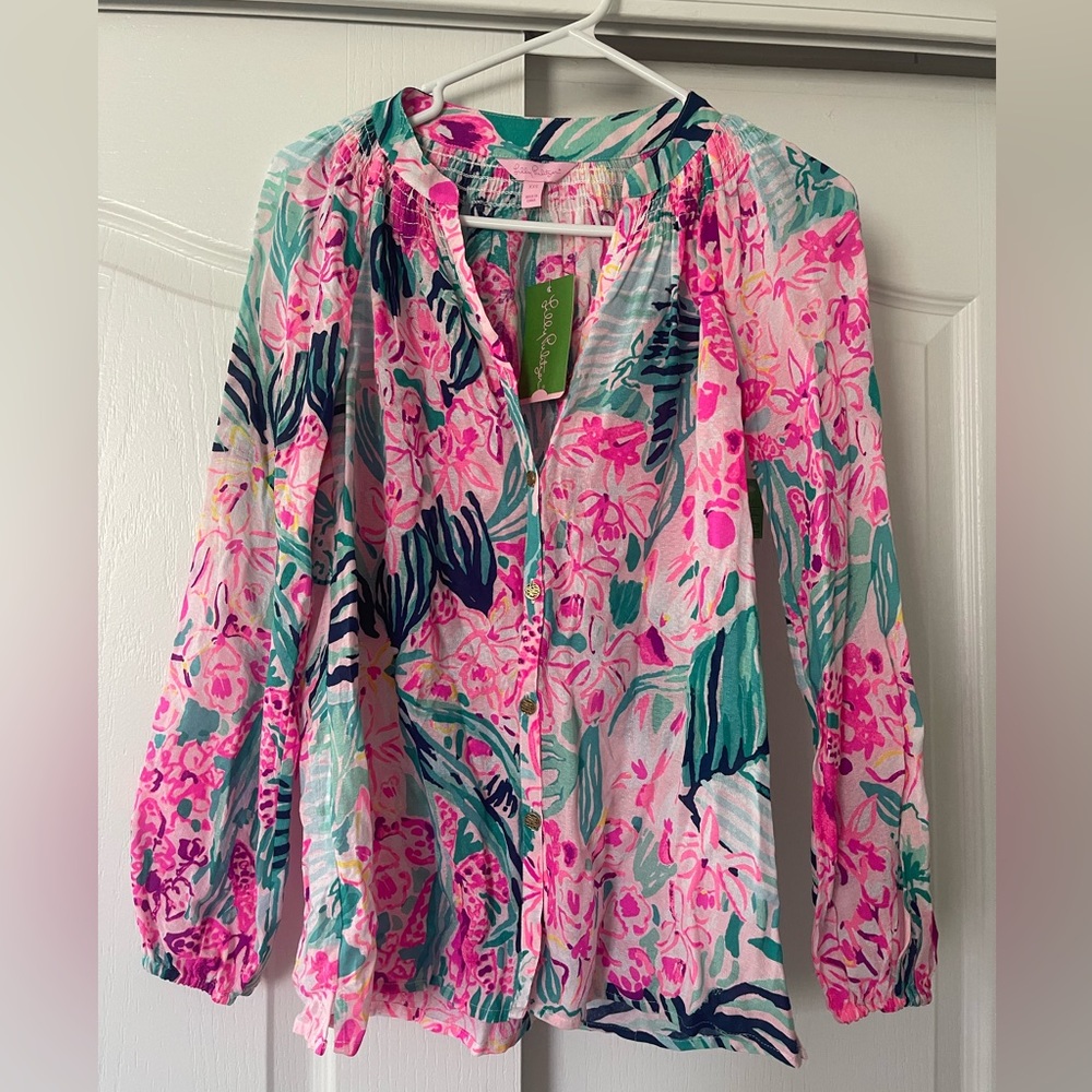 XXS Lilly Pulitzer Button Front Elsa Blouse